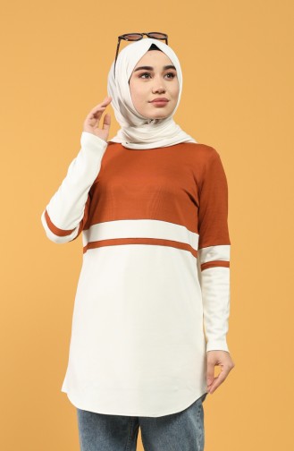 Striped Sports Tunic 8279-02 Cinnamon 8279-02