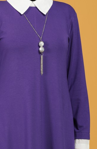 Pointed Collar Necklace Tunic 8286-04 Purple 8286-04