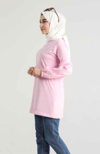 Balloon Sleeve Cotton Tunic 1193-10 Pink 1193-10