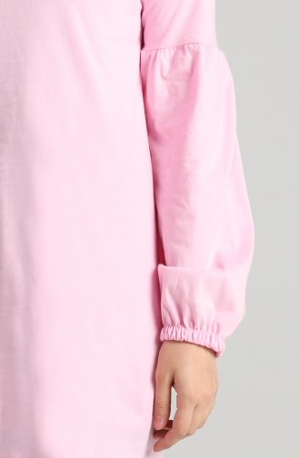 Balloon Sleeve Cotton Tunic 1193-10 Pink 1193-10