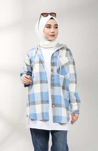 Oduncu Gömlek Tunik 21K8166-02 Mavi