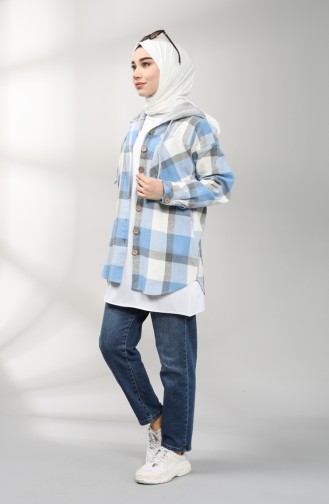 Oduncu Gömlek Tunik 21K8166-02 Mavi