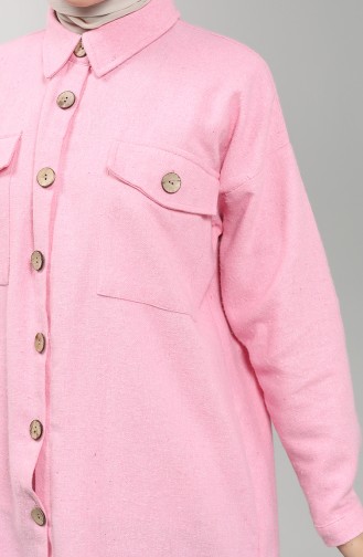 Düğmeli Tunik 21K8195-04 Pembe