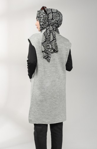 Triko Cepli Yelek 0596-02 Gri