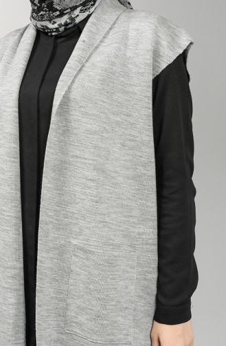 Triko Cepli Yelek 0596-02 Gri
