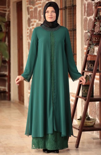 Plus Size Suit Evening Dress 3124-01 Emerald Green 3124-01