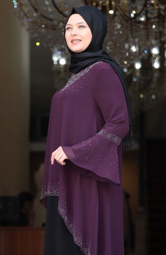 Lila Hijab-Abendkleider 3278-02