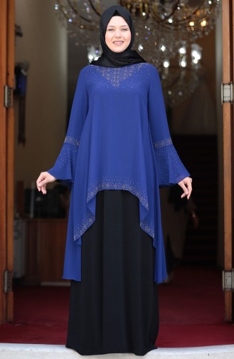Schwarz Hijab-Abendkleider 3278-03