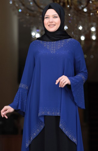 Schwarz Hijab-Abendkleider 3278-03