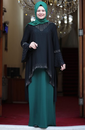 Habillé Hijab Vert emeraude 3278-05