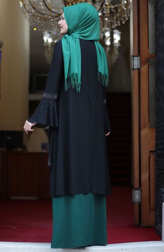 Habillé Hijab Vert emeraude 3278-05