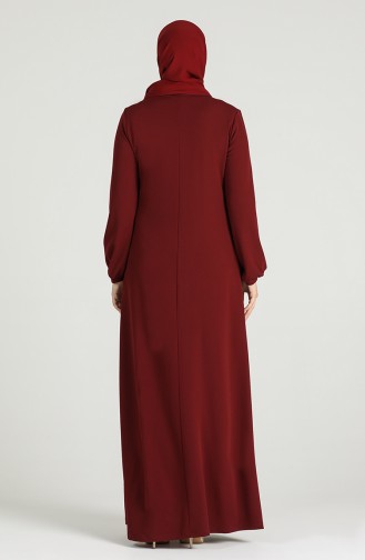 Embroidered Dress 20k3015501-01 Burgundy 20K3015501-01