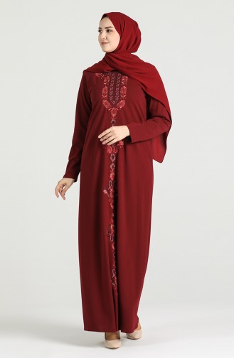 Weinrot Hijab Kleider 20K3016400-03