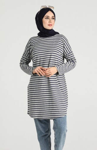 Striped Tunic 1408-01 Gray 1408-01