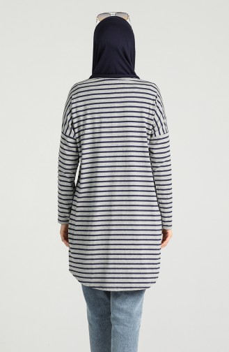 Striped Tunic 1408-01 Gray 1408-01