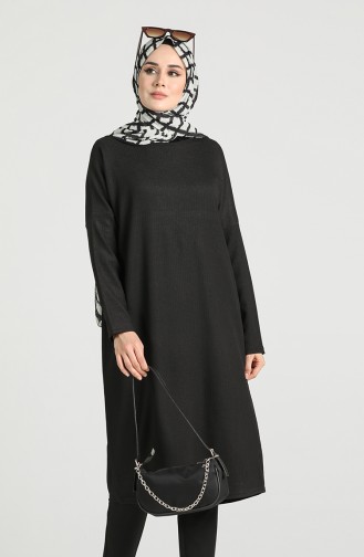 Bat Sleeve Long Tunic 1418-01 Black 1418-01