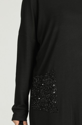 Sequined Pocket Tunic 30012-01 Black 30012-01