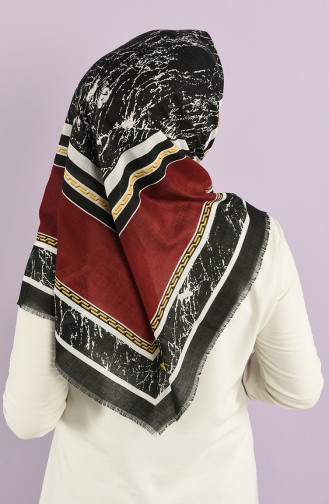 Luxury Patterned Flamed Scarf 2978-02 Cherry 2978-02