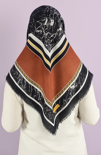Luxury Patterned Flamed Scarf 2978-13 Brown 2978-13