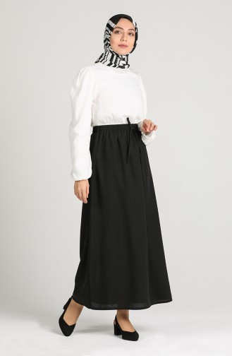 Elastic waist Skirt 4325etk-01 Black 4325ETK-01