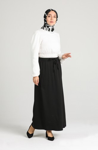 Elastic waist Skirt 4344etk-01 Black 4344ETK-01
