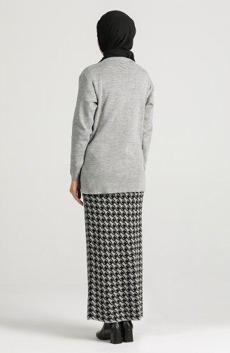 Knitwear Sweater Skirt Double Suit 7250-03 Gray 7250-03