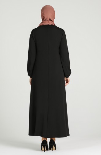 Nakışlı Elbise 20K3015501-04 Siyah