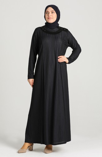 Dunkelblau Hijab Kleider 0411-03