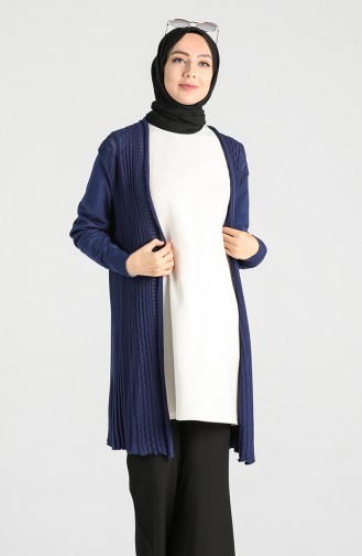 Dunkelblau Strickjacke 7773-01