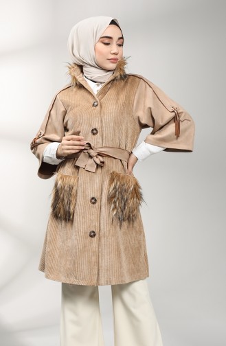 Fur Velvet Coat 20k0008100-03 Beige 20K0008100-03