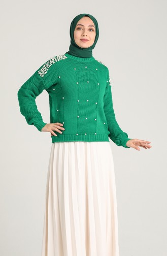 Knitwear Pearl Sweater 0617-02 Emerald Green 0617-02
