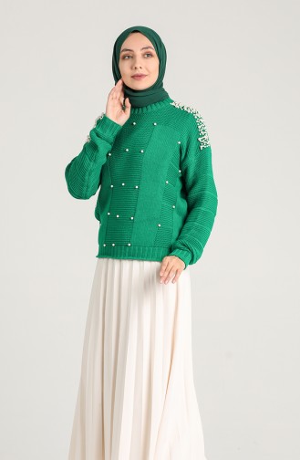 Smaragdgrün Pullover 0617-02