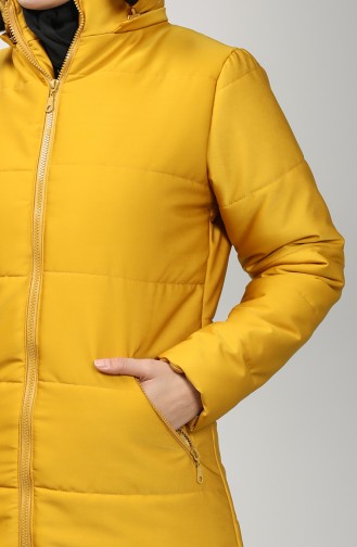 Zippered quilted Coat 1052B-01 Mustard 1052B-01