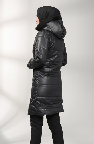 Zipper quilted Coat 1052b-03 Black 1052B-03