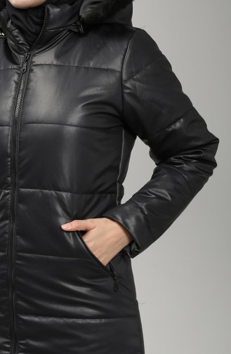 Zipper quilted Coat 1052b-03 Black 1052B-03