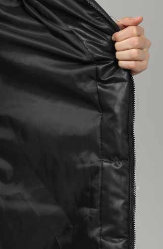 Zipper quilted Coat 1052b-03 Black 1052B-03