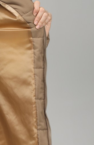 Zipper quilted Coat 1052h-01 Mink 1052H-01