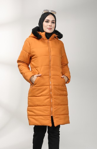 Zippered quilted Coat 1052H-03 Mustard 1052H-03