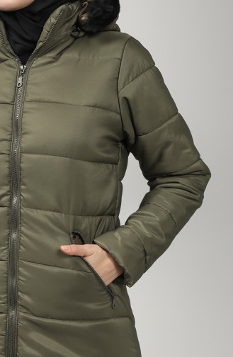 Zipper quilted Coat 1052H-05 Khaki 1052H-05