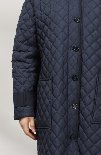 Plus Size quilted Coat 5155-02 Navy Blue 5155-02