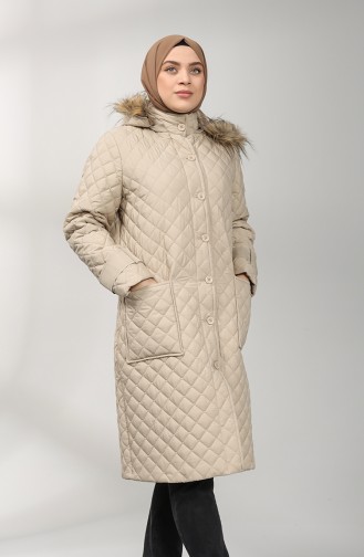 Plus Size quilted Coat 5155-03 Beige 5155-03