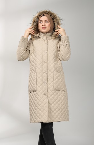 Plus Size quilted Coat 5155-03 Beige 5155-03