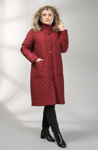 Plus Size quilted Coat 5155-05 Burgundy 5155-05