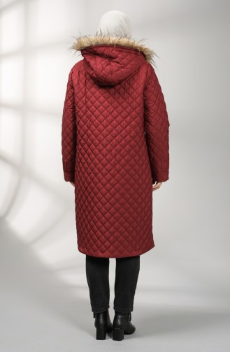 Plus Size quilted Coat 5155-05 Burgundy 5155-05