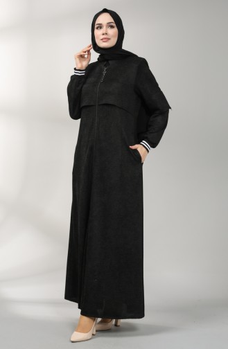 Zippered Chenille Topcoat 1570-01 Black 1570-01