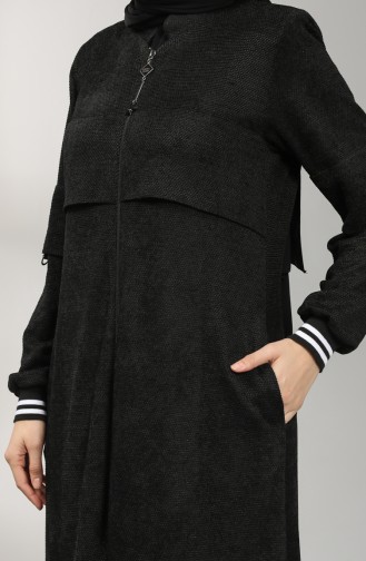 Zippered Chenille Topcoat 1570-01 Black 1570-01