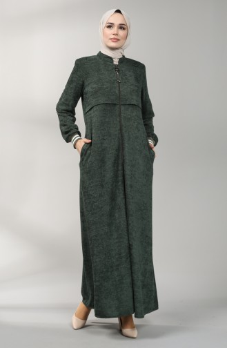 Zippered Chenille Topcoat 1570-05 Dark Green 1570-05