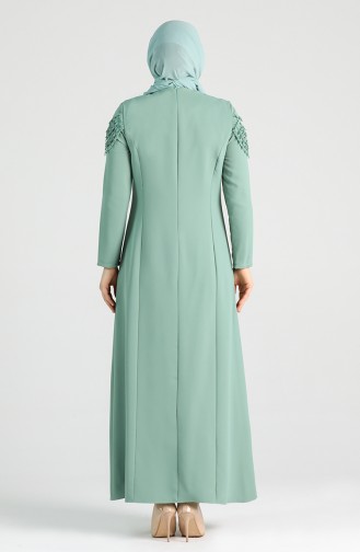 Unreife Mandelgrün Hijab Kleider 2134-03