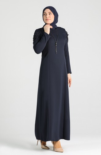 Navy Blue İslamitische Jurk 2134-06