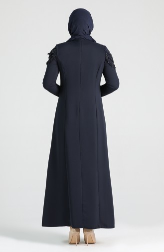 Dunkelblau Hijab Kleider 2134-06